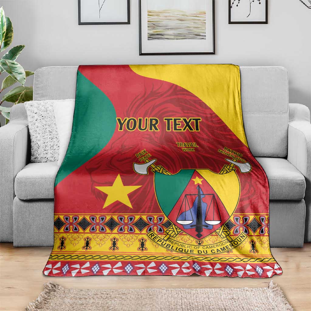 Personalised Cameroon National Day Blanket Cameroun Coat Of Arms With Atoghu Pattern LT14