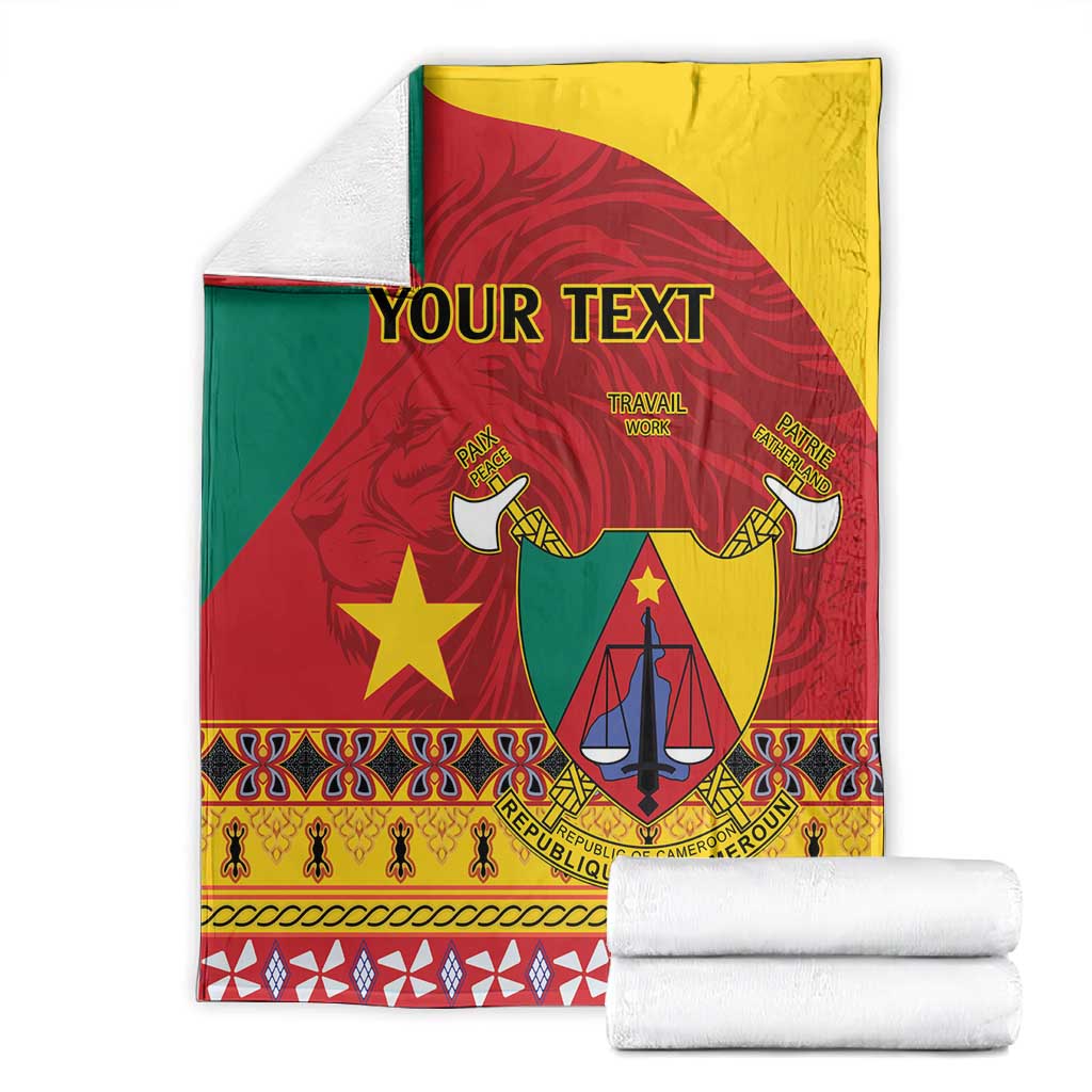 Personalised Cameroon National Day Blanket Cameroun Coat Of Arms With Atoghu Pattern LT14