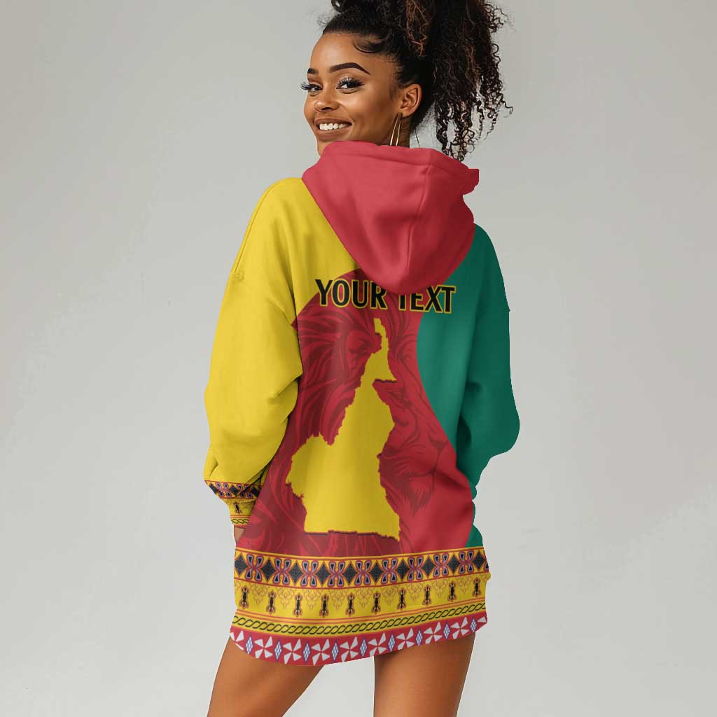 Personalised Cameroon National Day Hoodie Dress Cameroun Coat Of Arms With Atoghu Pattern LT14