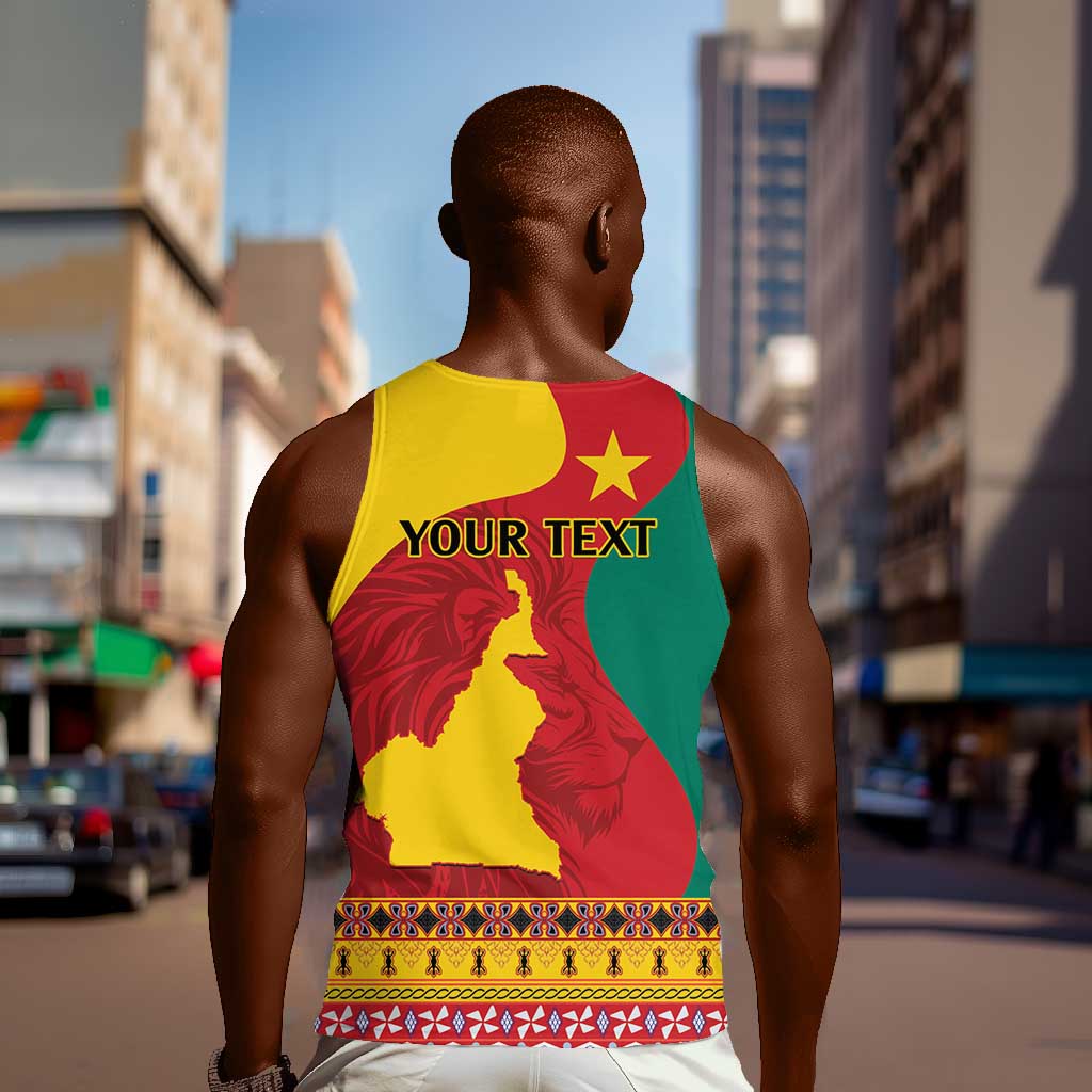 Personalised Cameroon National Day Men Tank Top Cameroun Coat Of Arms With Atoghu Pattern LT14