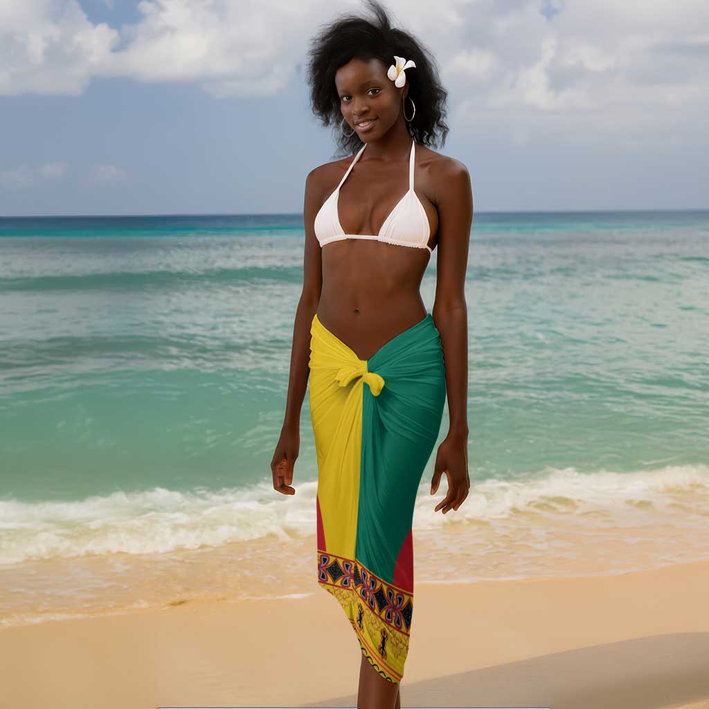 Personalised Cameroon National Day Sarong Cameroun Coat Of Arms With Atoghu Pattern LT14