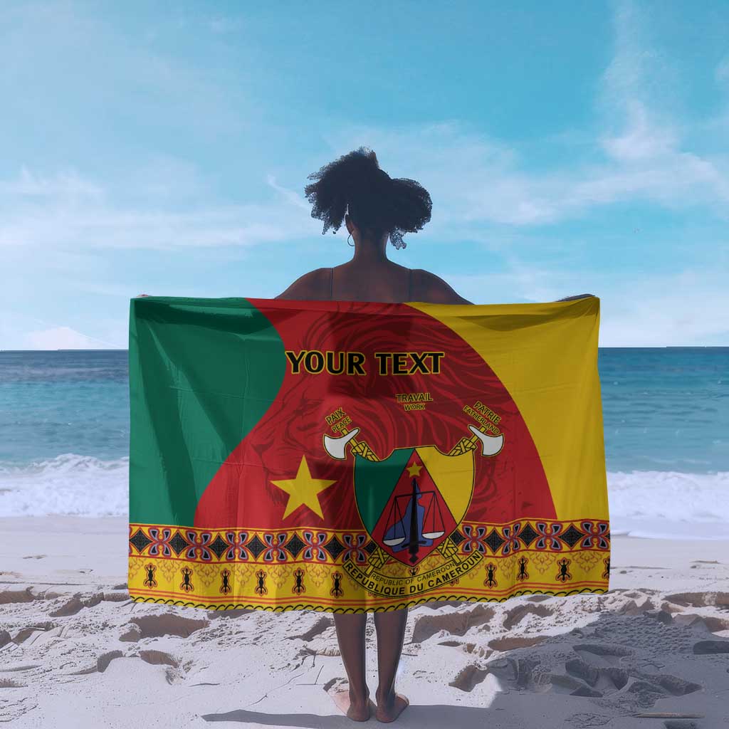 Personalised Cameroon National Day Sarong Cameroun Coat Of Arms With Atoghu Pattern LT14