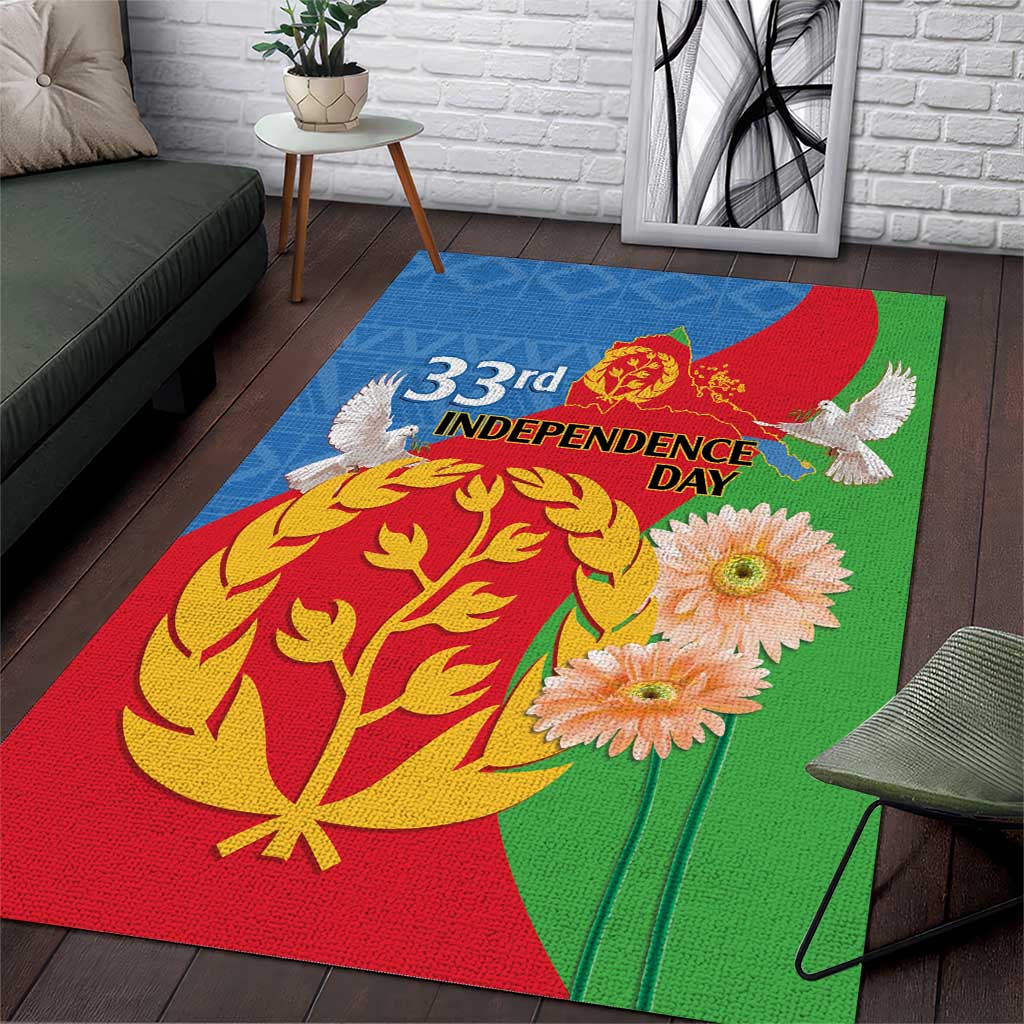 Eritrea Independence Day Area Rug Eritrean Olive Branches 33rd Anniversary LT14