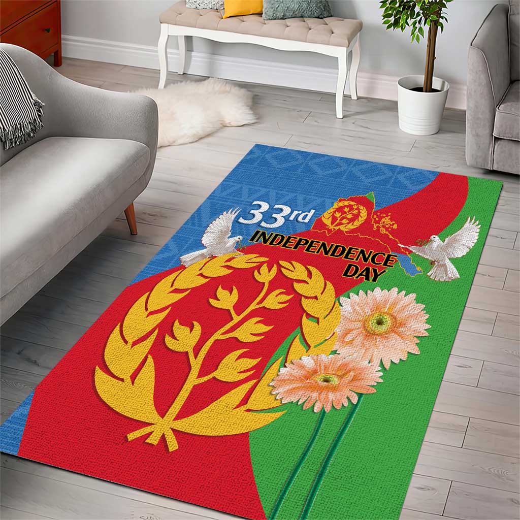 Eritrea Independence Day Area Rug Eritrean Olive Branches 33rd Anniversary LT14