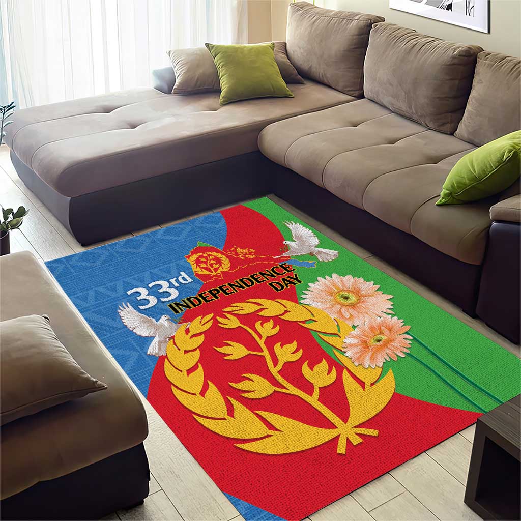 Eritrea Independence Day Area Rug Eritrean Olive Branches 33rd Anniversary LT14