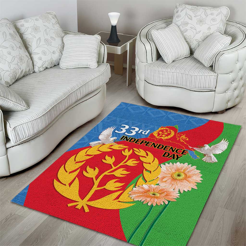 Eritrea Independence Day Area Rug Eritrean Olive Branches 33rd Anniversary LT14