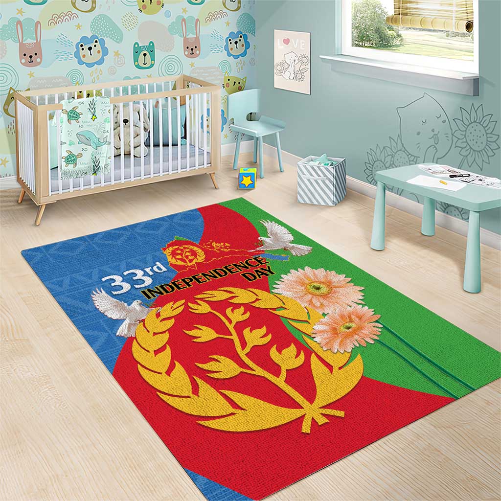 Eritrea Independence Day Area Rug Eritrean Olive Branches 33rd Anniversary LT14