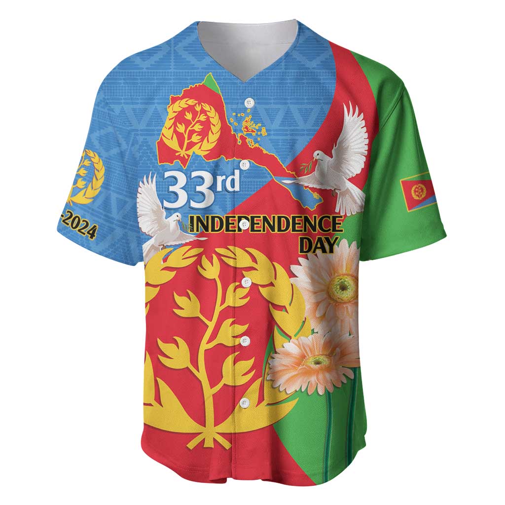 Eritrea Independence Day Baseball Jersey Eritrean Olive Branches 33rd Anniversary LT14