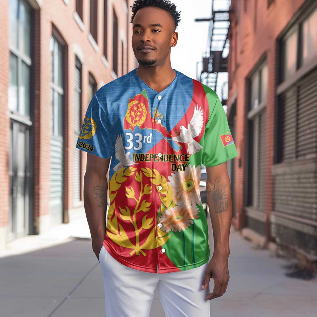 Eritrea Independence Day Baseball Jersey Eritrean Olive Branches 33rd Anniversary LT14