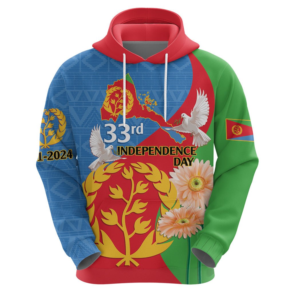 Eritrea Independence Day Hoodie Eritrean Olive Branches 33rd Anniversary LT14