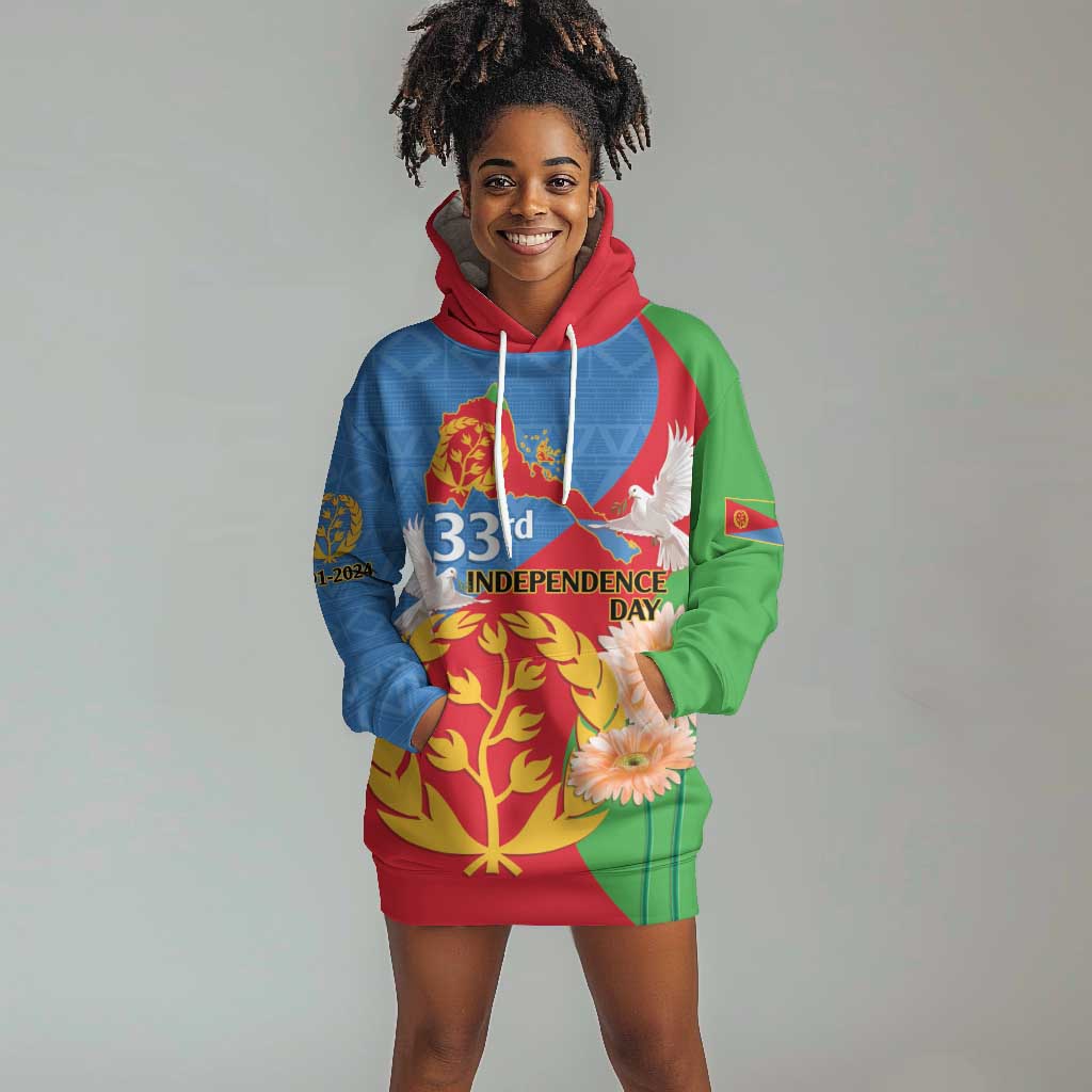 Eritrea Independence Day Hoodie Dress Eritrean Olive Branches 33rd Anniversary LT14