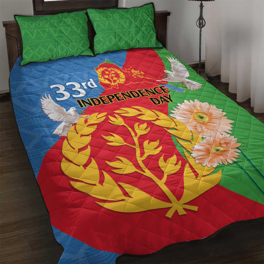 Eritrea Independence Day Quilt Bed Set Eritrean Olive Branches 33rd Anniversary LT14