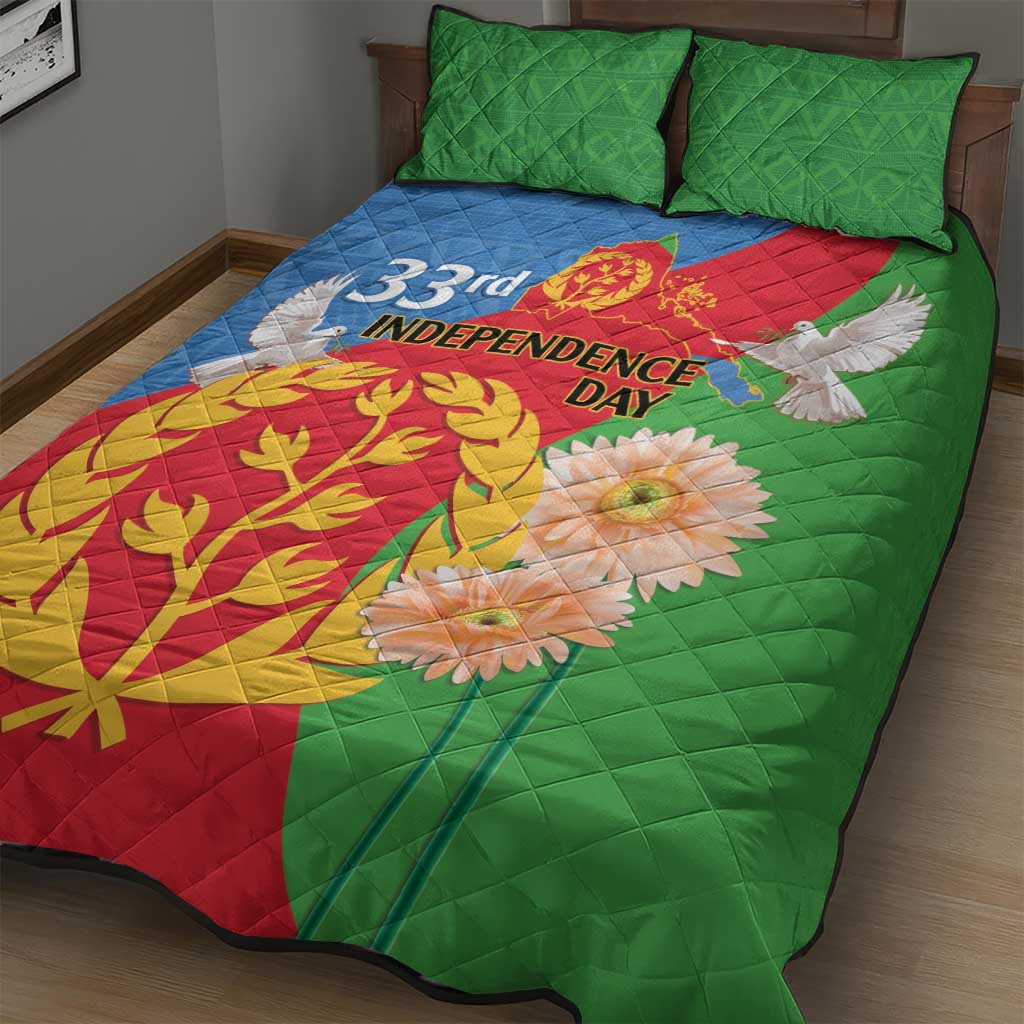 Eritrea Independence Day Quilt Bed Set Eritrean Olive Branches 33rd Anniversary LT14