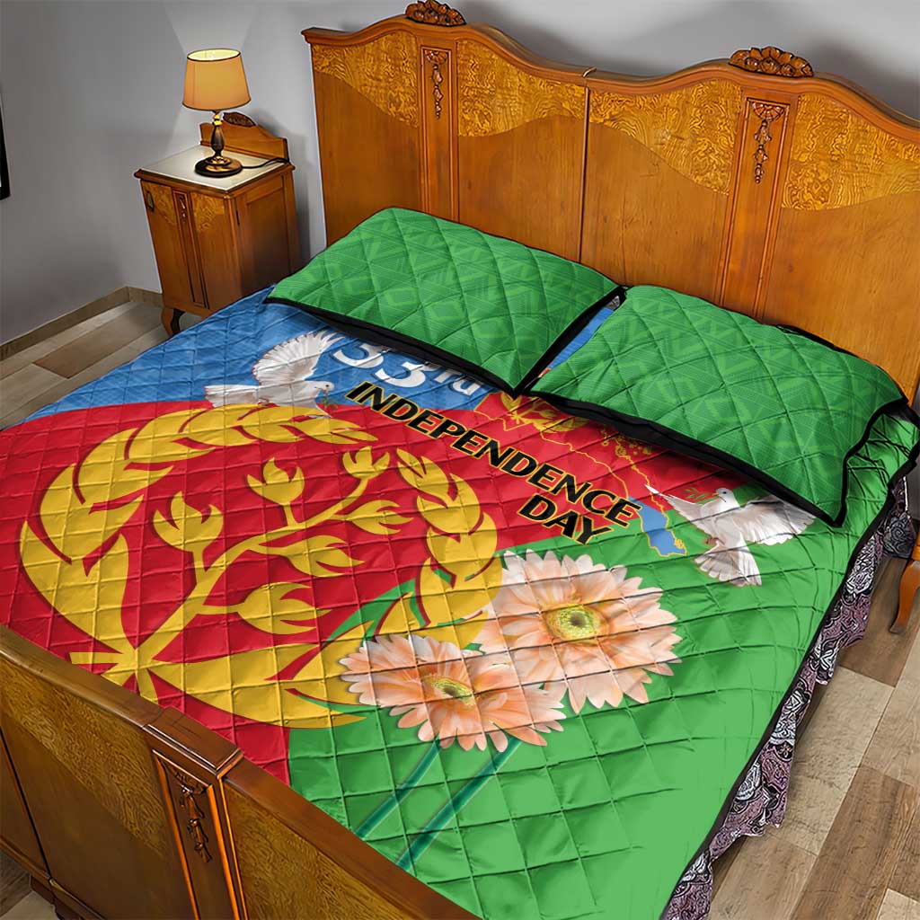 Eritrea Independence Day Quilt Bed Set Eritrean Olive Branches 33rd Anniversary LT14