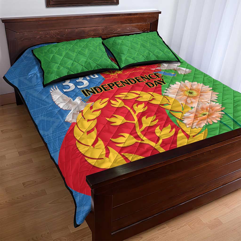 Eritrea Independence Day Quilt Bed Set Eritrean Olive Branches 33rd Anniversary LT14