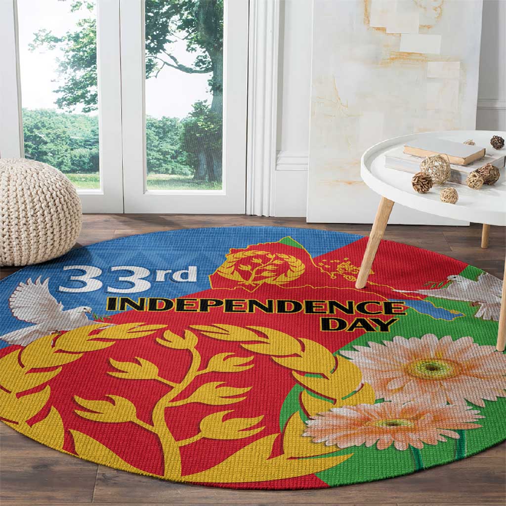 Eritrea Independence Day Round Carpet Eritrean Olive Branches 33rd Anniversary LT14