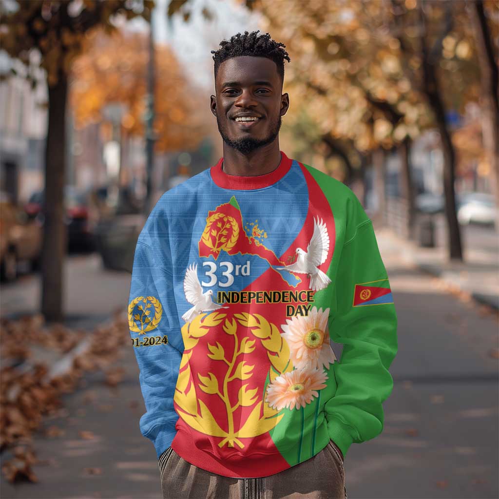 Eritrea Independence Day Sweatshirt Eritrean Olive Branches 33rd Anniversary LT14
