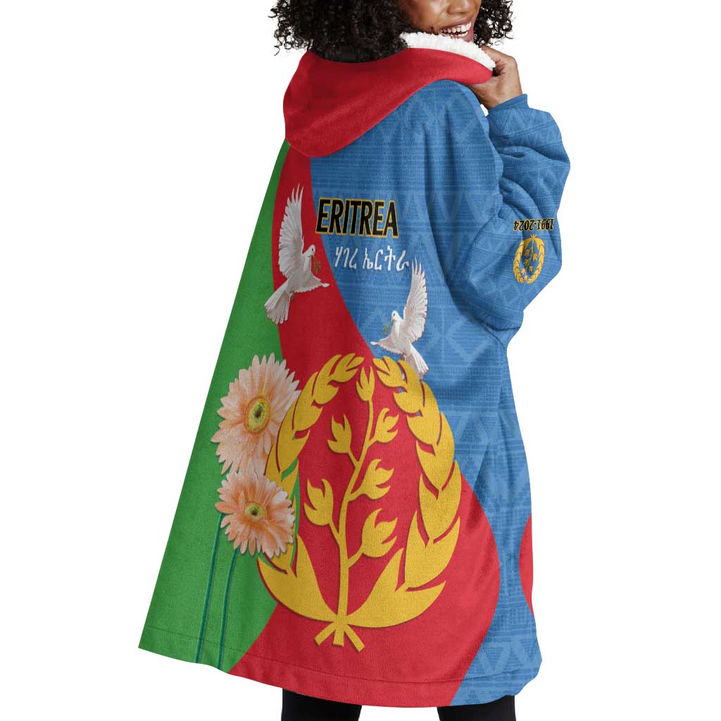 Eritrea Independence Day Wearable Blanket Hoodie Eritrean Olive Branches 33rd Anniversary LT14