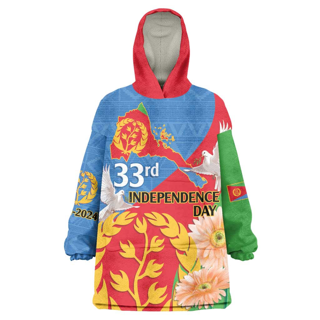 Eritrea Independence Day Wearable Blanket Hoodie Eritrean Olive Branches 33rd Anniversary LT14