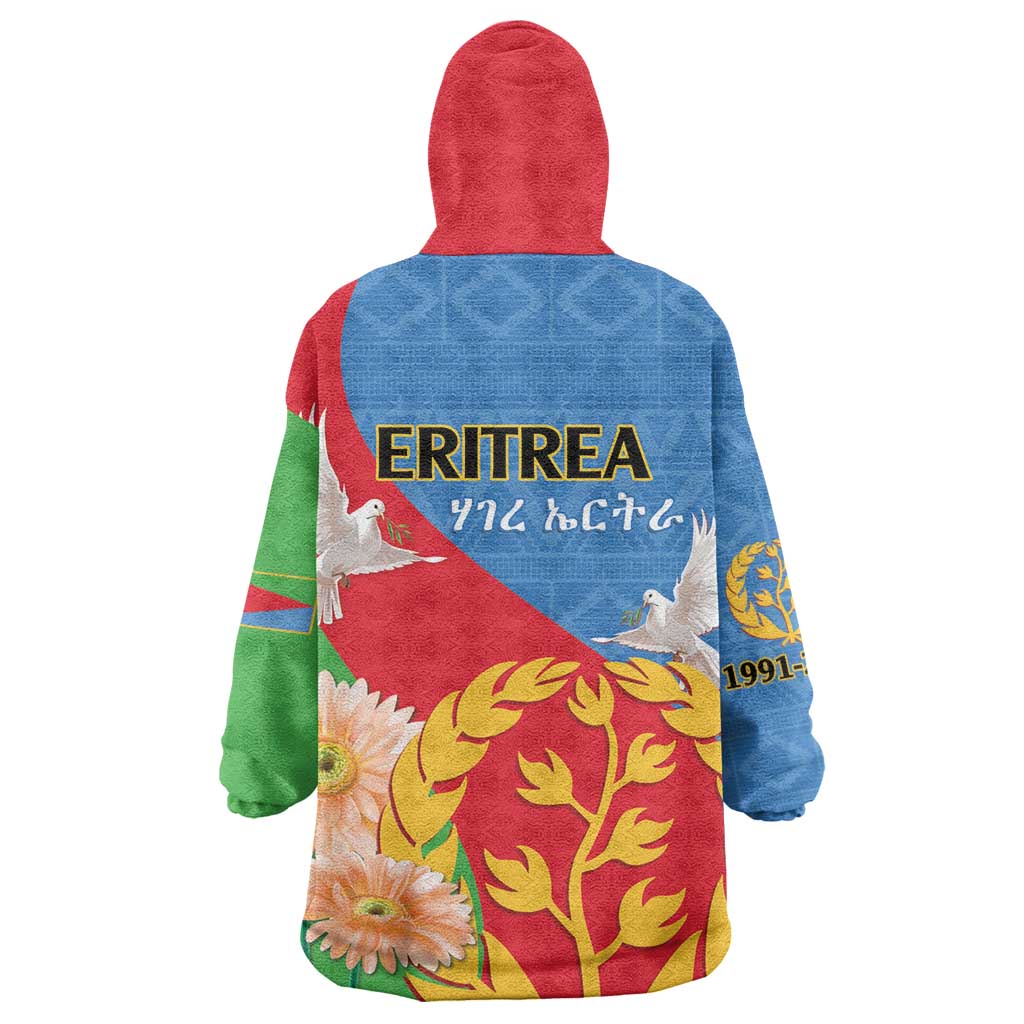 Eritrea Independence Day Wearable Blanket Hoodie Eritrean Olive Branches 33rd Anniversary LT14