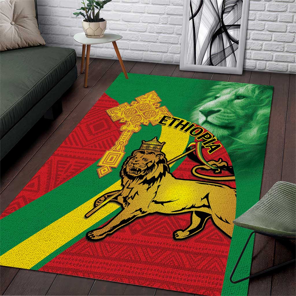 Ethiopia National Day Area Rug Ethiopia Lion of Judah African Pattern LT14