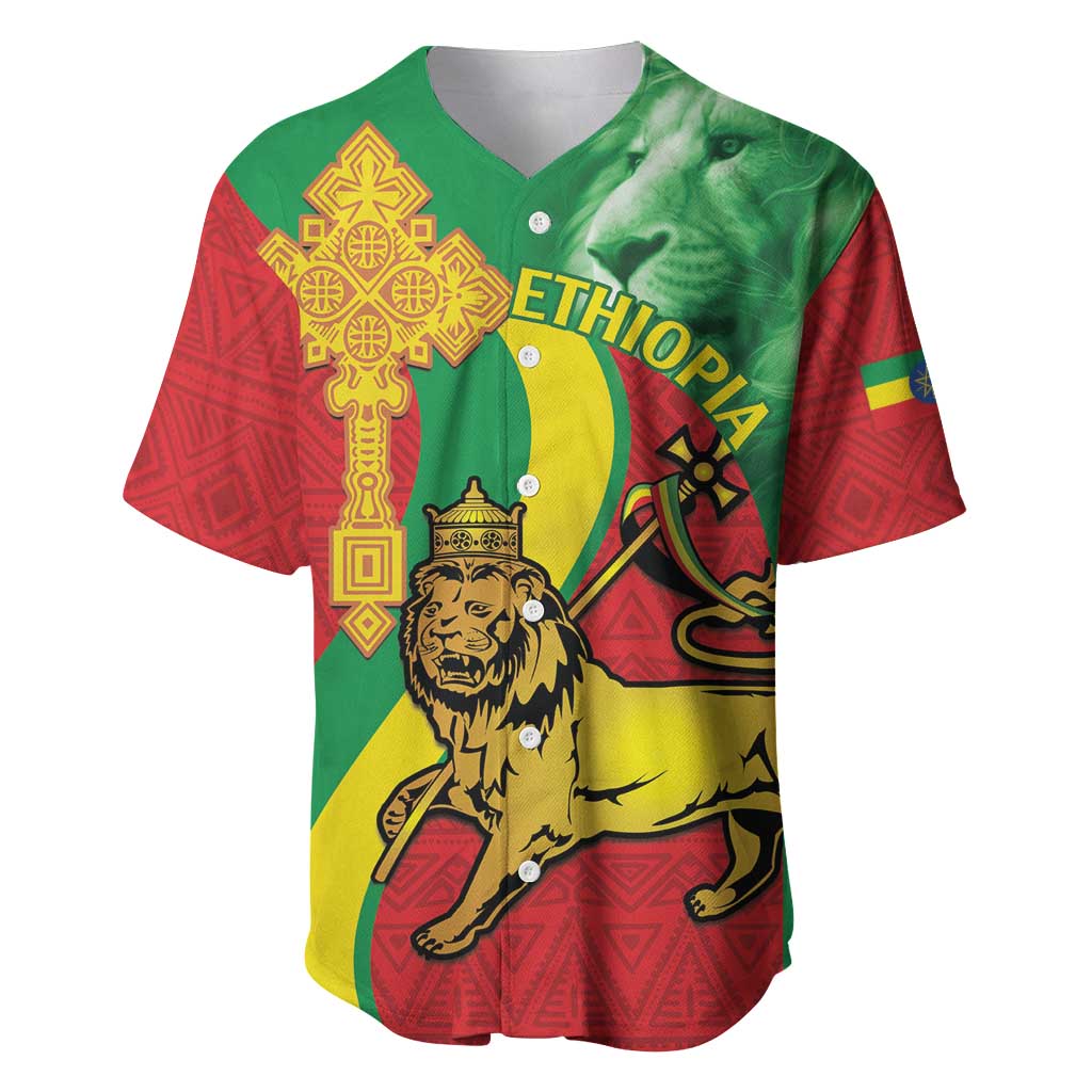 Ethiopia National Day Baseball Jersey Ethiopia Lion of Judah African Pattern LT14