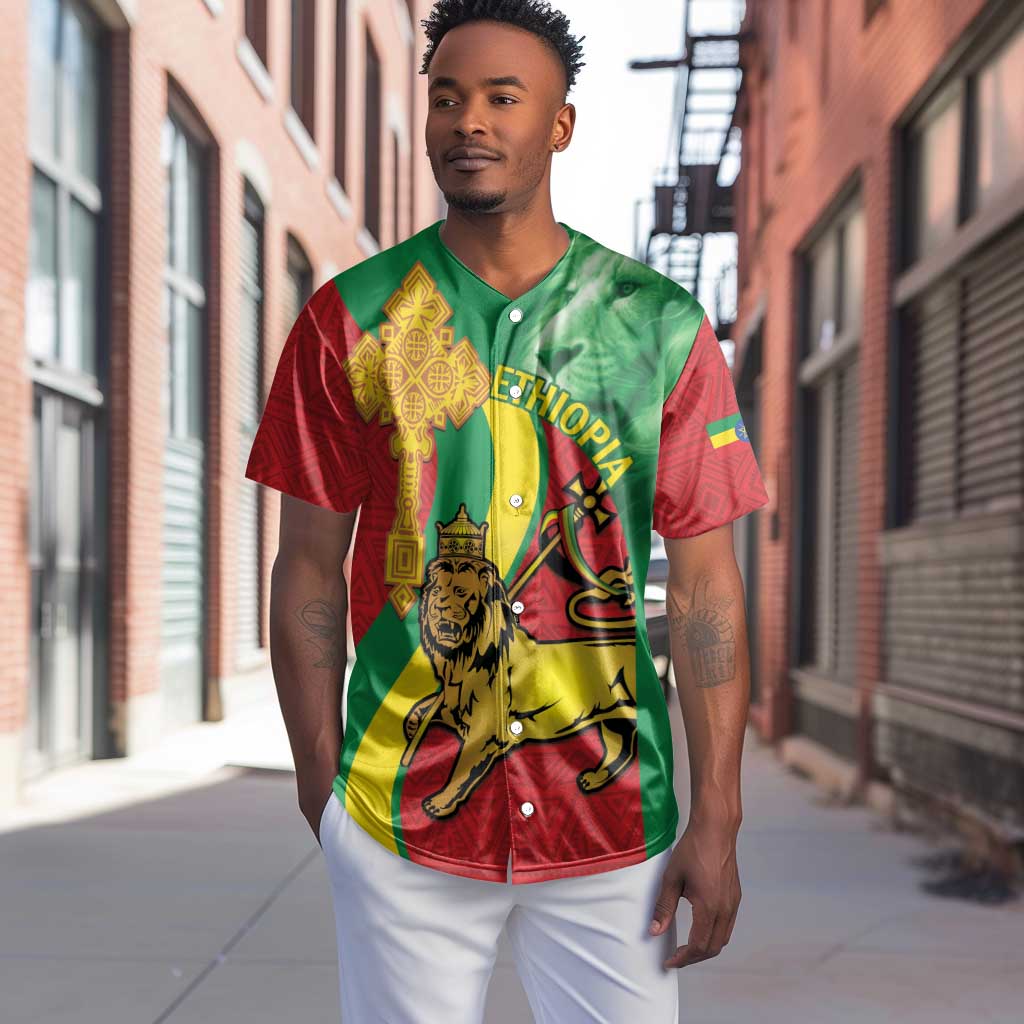 Ethiopia National Day Baseball Jersey Ethiopia Lion of Judah African Pattern LT14