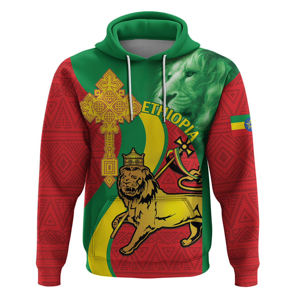 Ethiopia National Day Hoodie Ethiopia Lion of Judah African Pattern LT14
