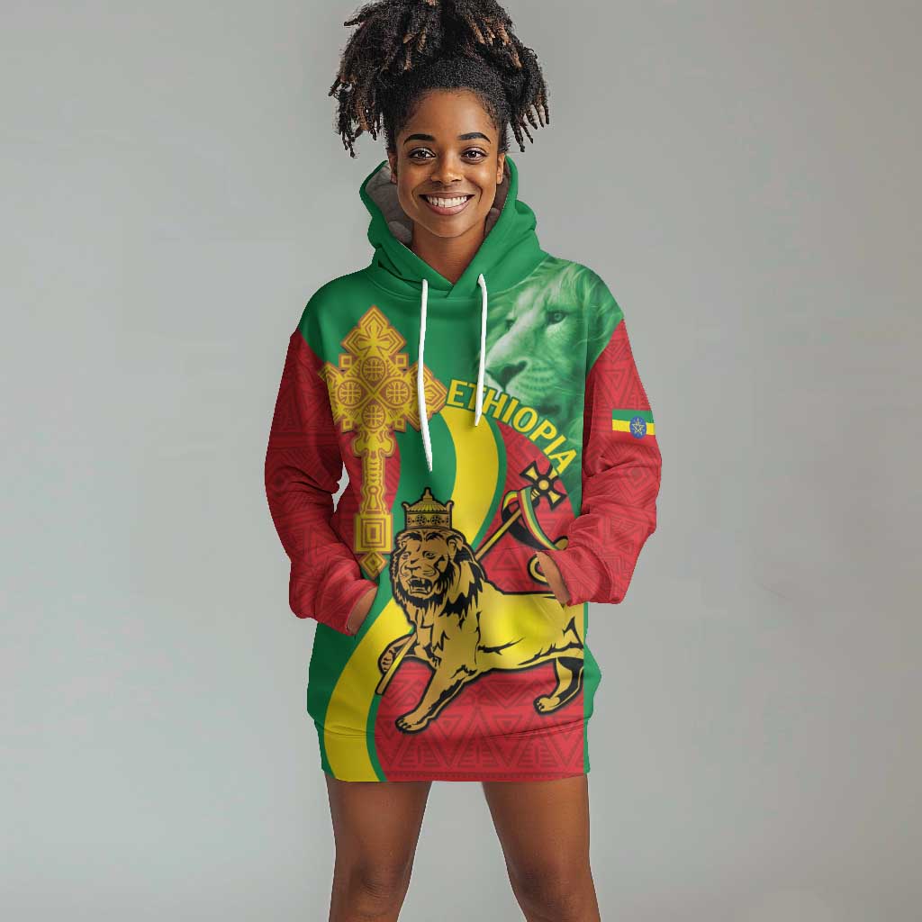 Ethiopia National Day Hoodie Dress Ethiopia Lion of Judah African Pattern LT14