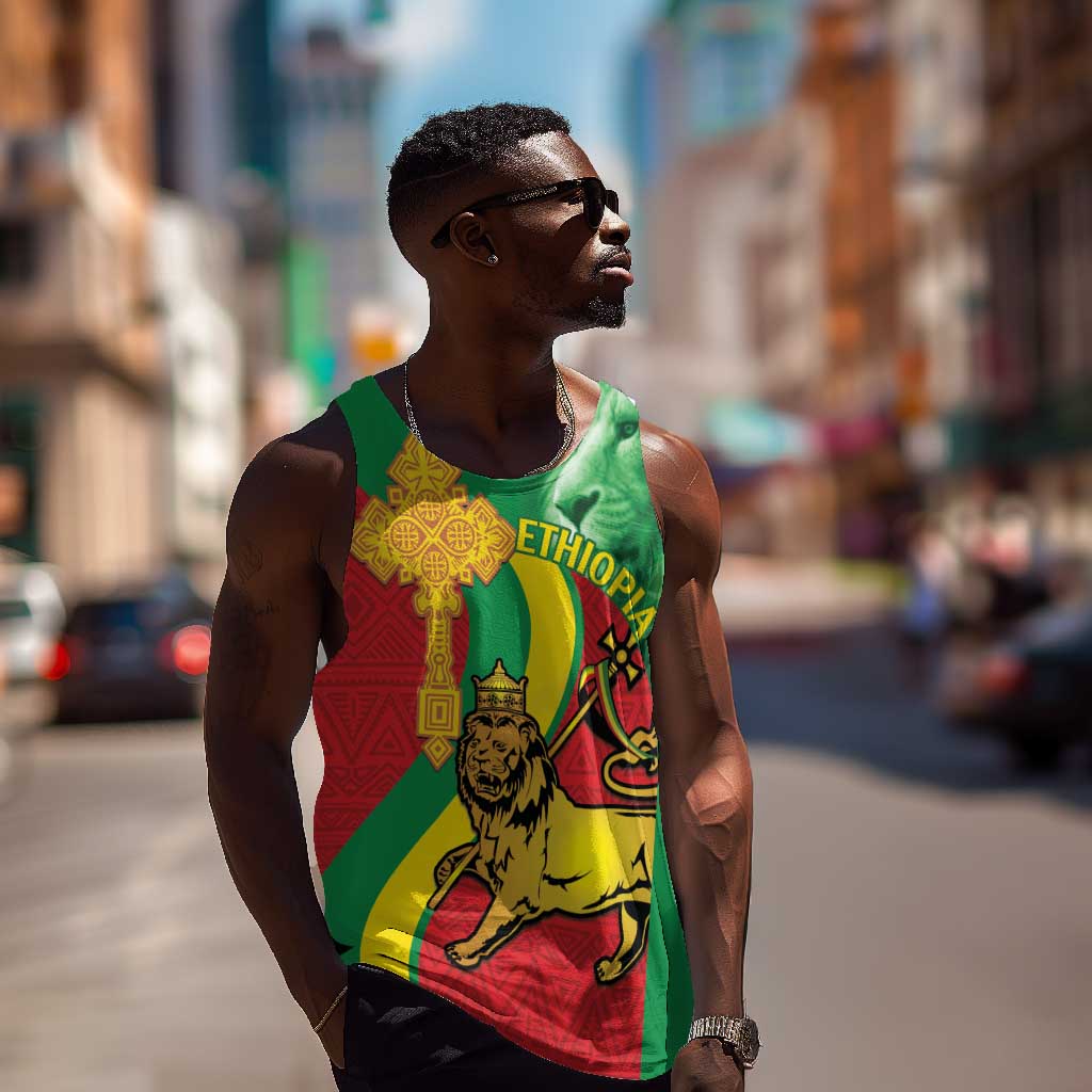 Ethiopia National Day Men Tank Top Ethiopia Lion of Judah African Pattern LT14