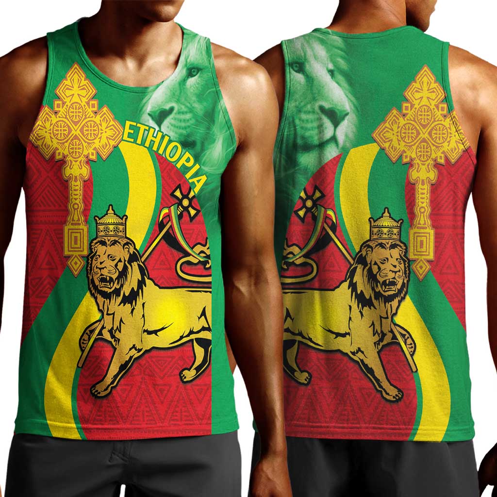 Ethiopia National Day Men Tank Top Ethiopia Lion of Judah African Pattern LT14