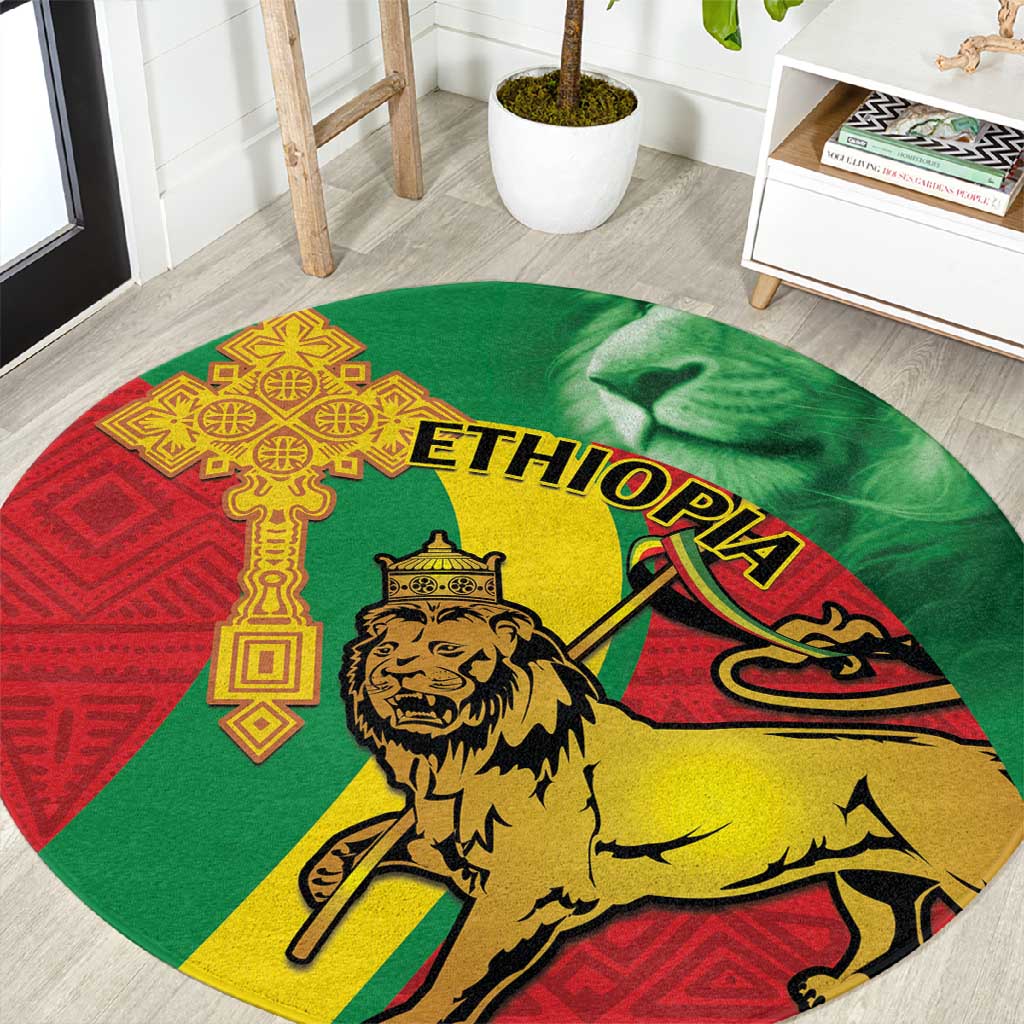 Ethiopia National Day Round Carpet Ethiopia Lion of Judah African Pattern LT14