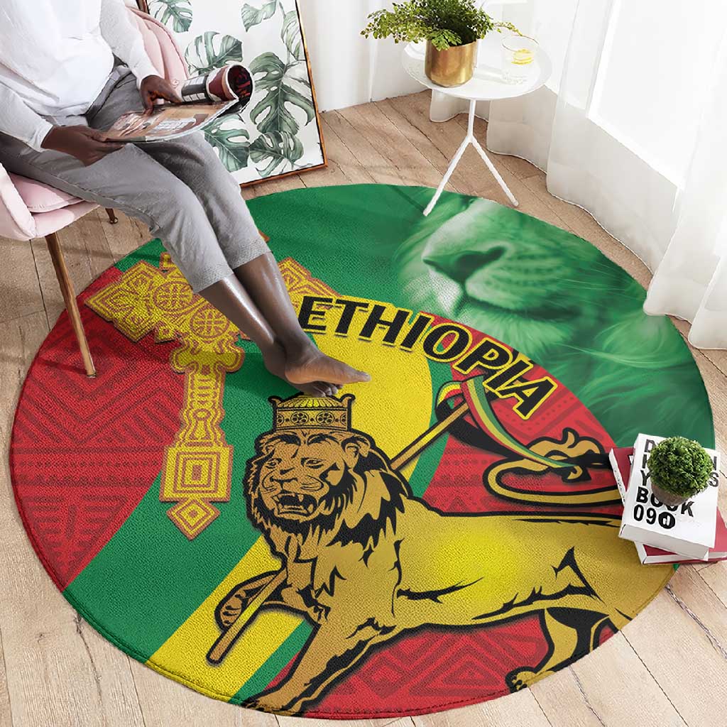 Ethiopia National Day Round Carpet Ethiopia Lion of Judah African Pattern LT14