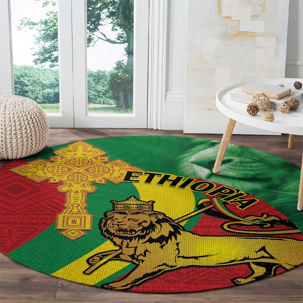 Ethiopia National Day Round Carpet Ethiopia Lion of Judah African Pattern LT14