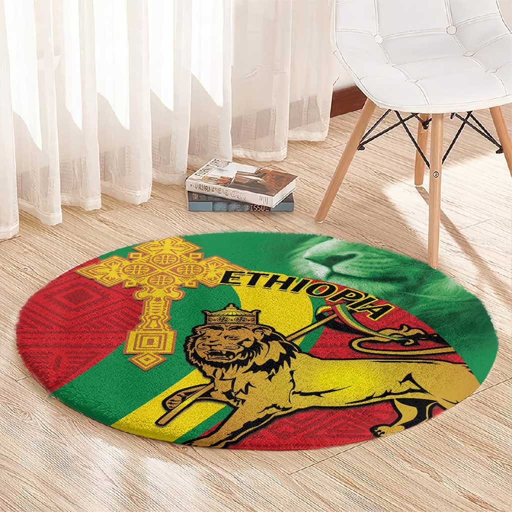 Ethiopia National Day Round Carpet Ethiopia Lion of Judah African Pattern LT14
