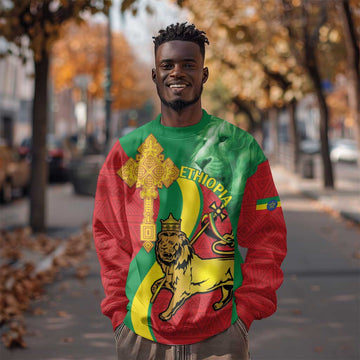 Ethiopia National Day Sweatshirt Ethiopia Lion of Judah African Pattern LT14