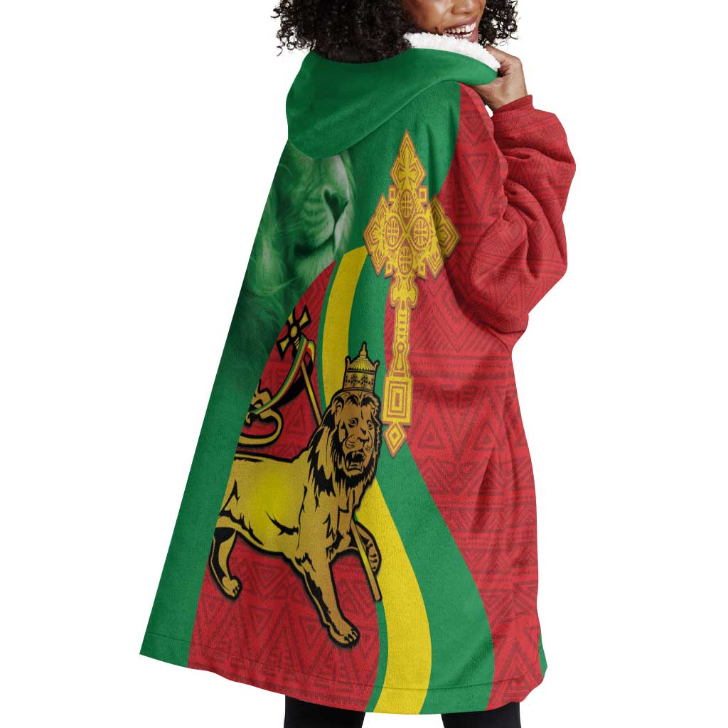Ethiopia National Day Wearable Blanket Hoodie Ethiopia Lion of Judah African Pattern LT14
