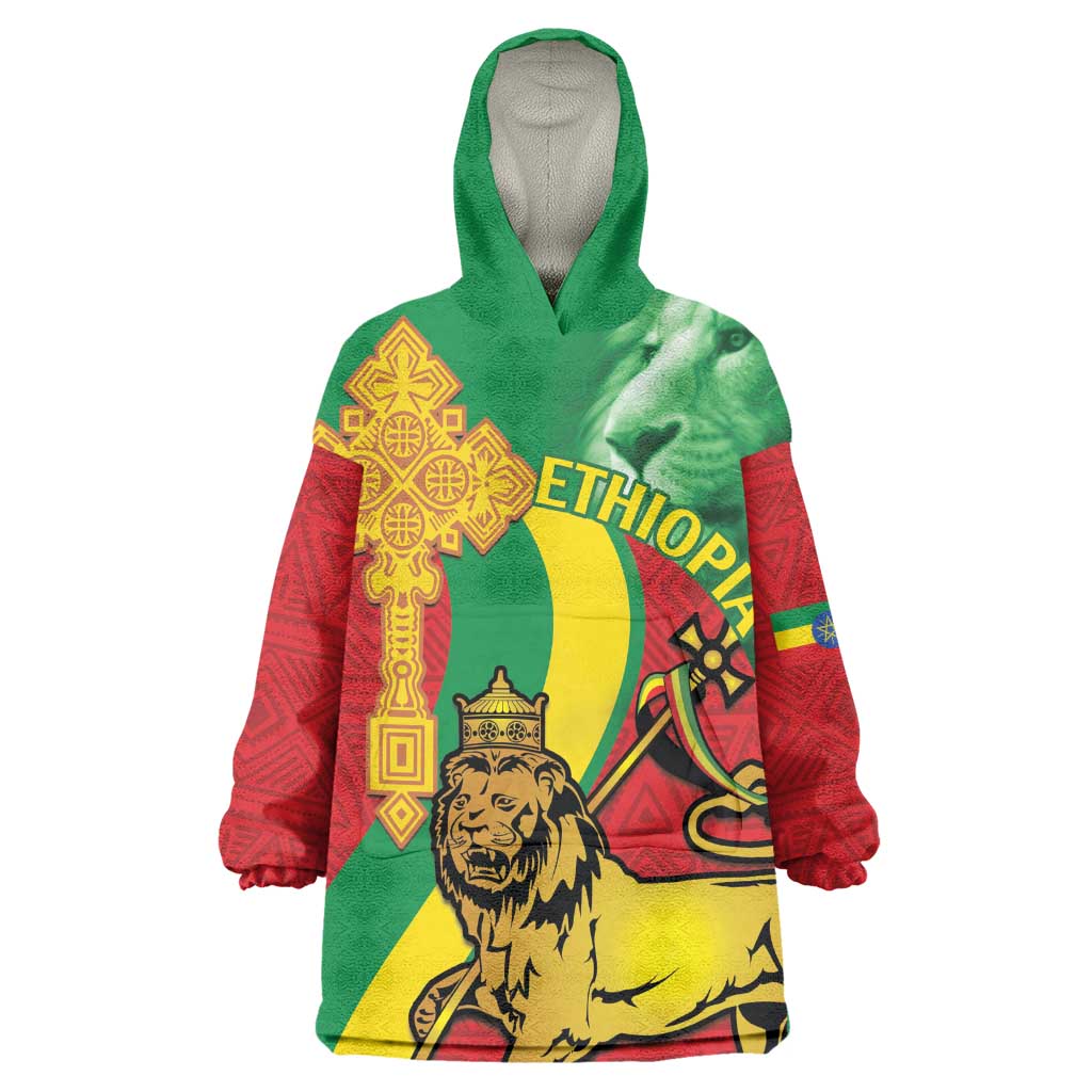 Ethiopia National Day Wearable Blanket Hoodie Ethiopia Lion of Judah African Pattern LT14