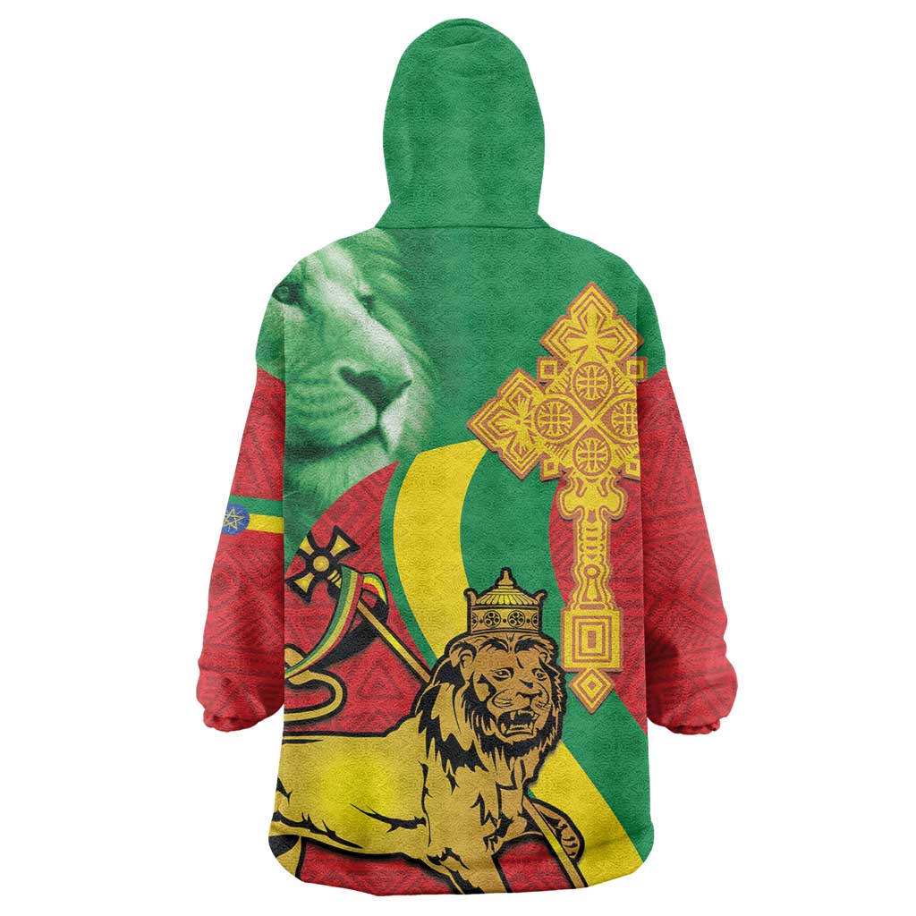 Ethiopia National Day Wearable Blanket Hoodie Ethiopia Lion of Judah African Pattern LT14