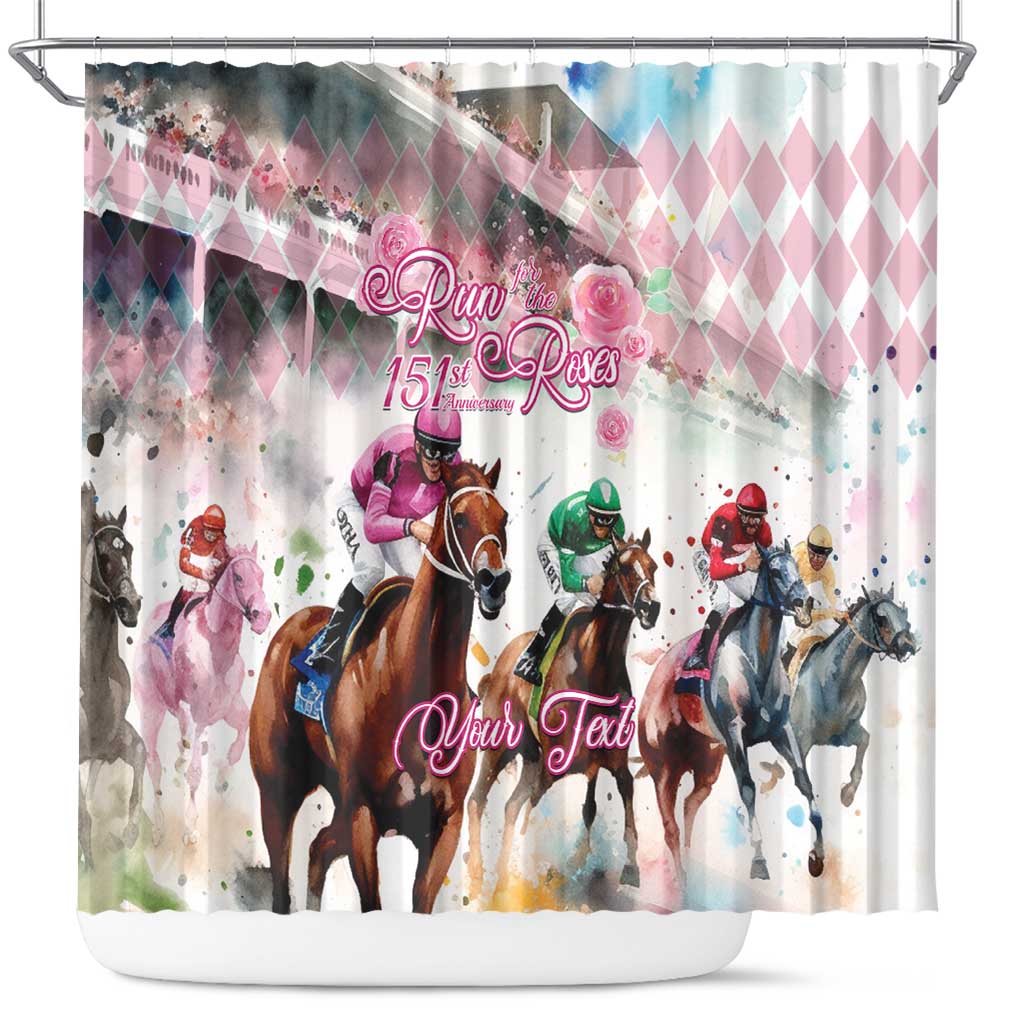 Personalized Kentucky Horse Racing Shower Curtain 151st Anniversary Run For The Roses LT14