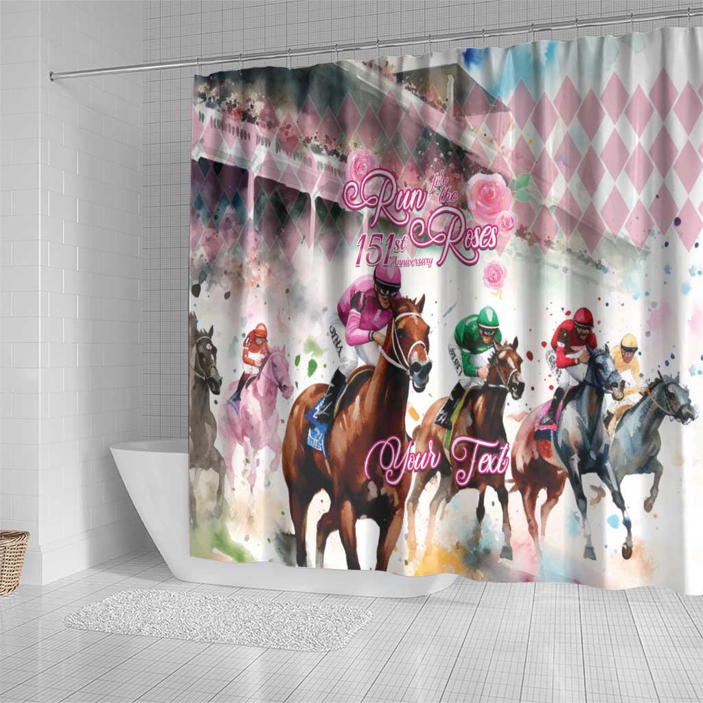 Personalized Kentucky Horse Racing Shower Curtain 151st Anniversary Run For The Roses LT14