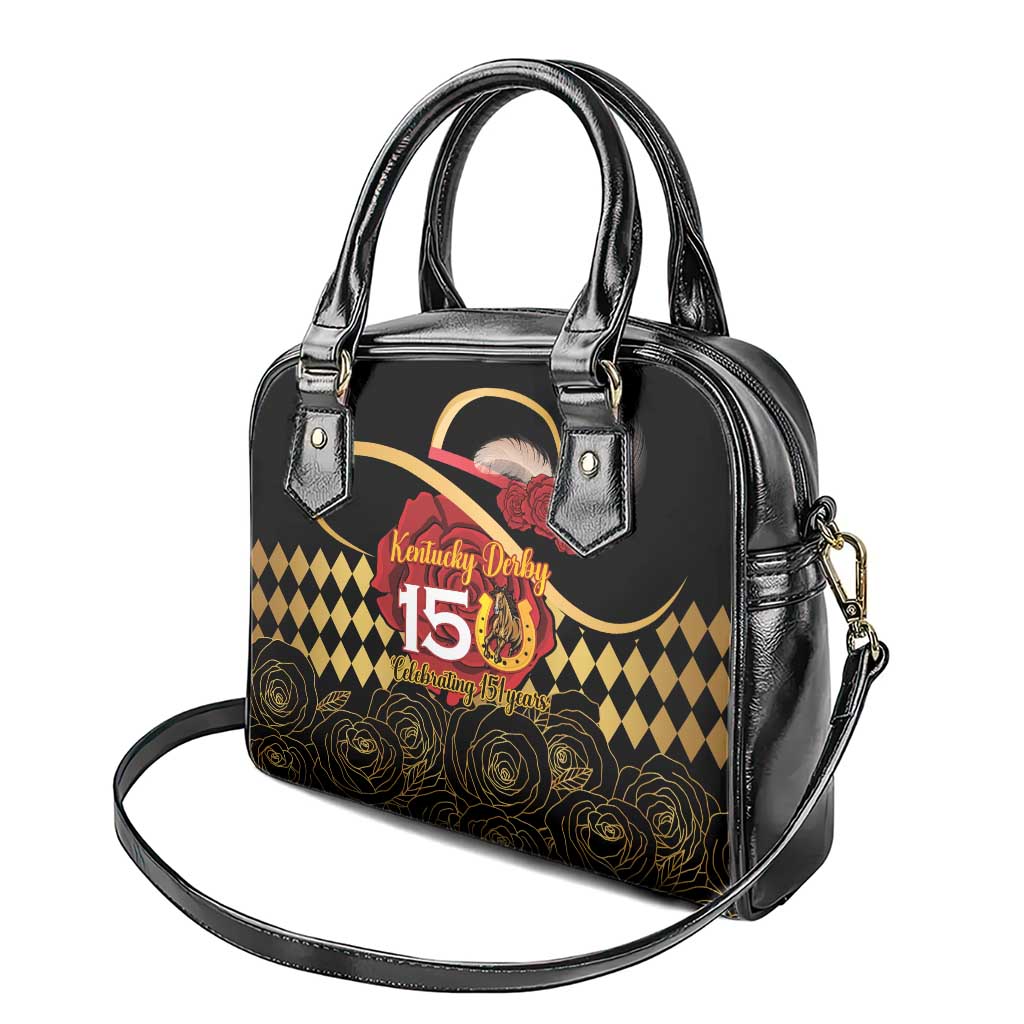 Kentucky Horse Racing Shoulder Handbag Celebrating 151 Years Horseshoe With Roses LT14