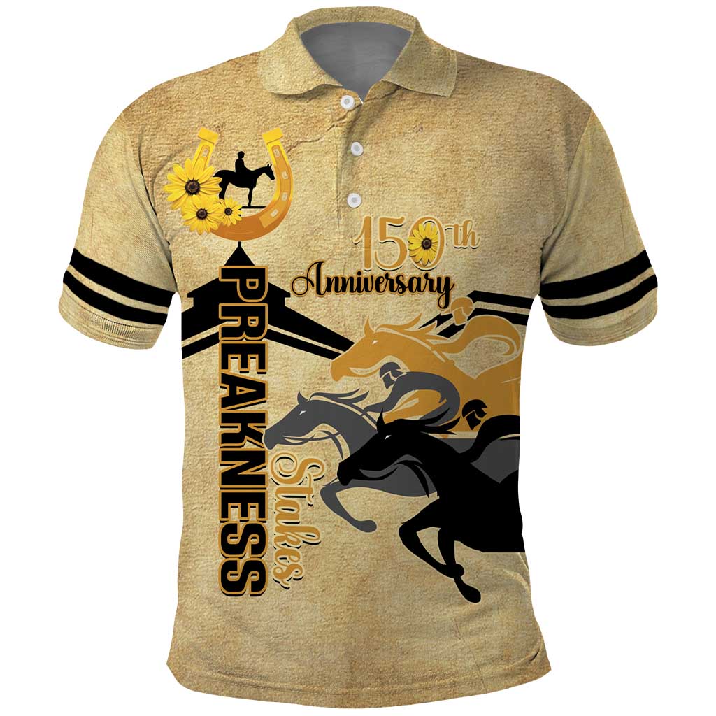 Personalized Preakness Horse Racing Polo Shirt 150th Anniversary Run For The Black-Eyed Susans LT14