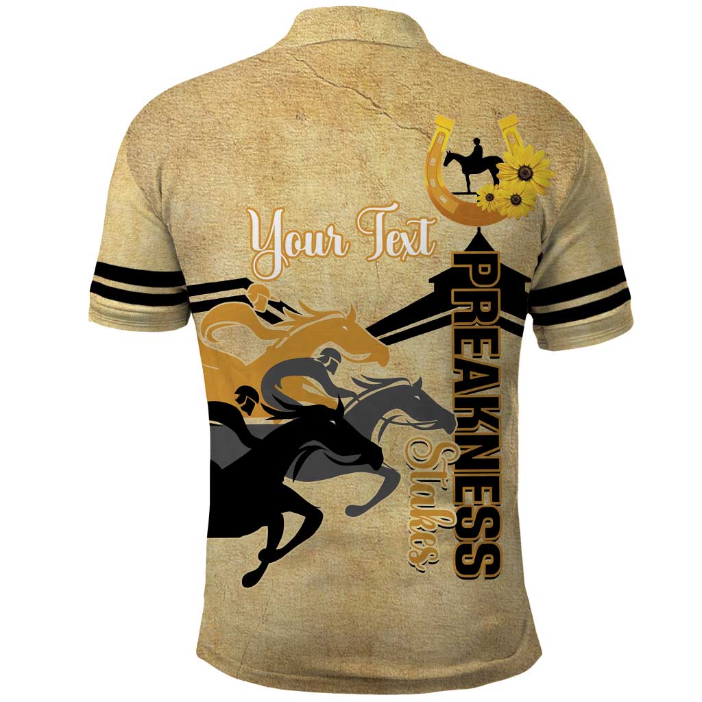 Personalized Preakness Horse Racing Polo Shirt 150th Anniversary Run For The Black-Eyed Susans LT14