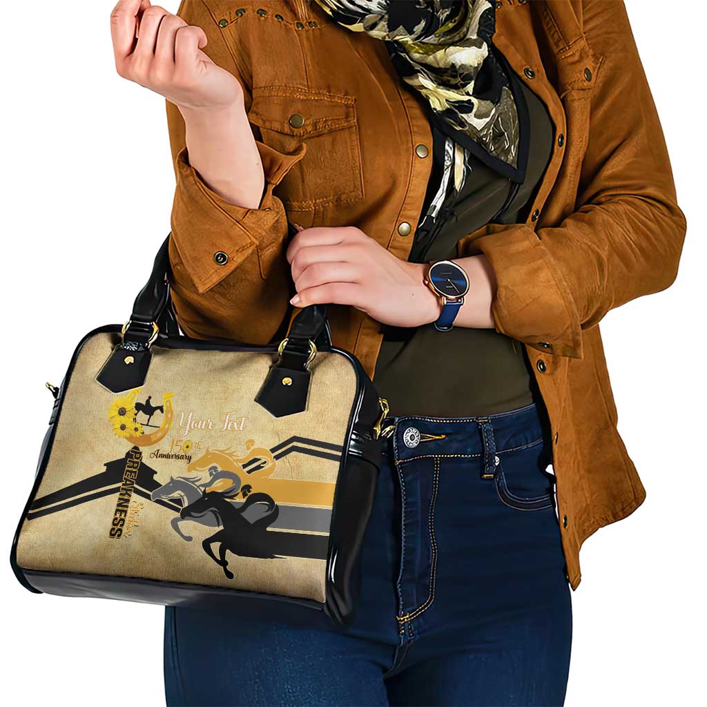 Personalized Preakness Horse Racing Shoulder Handbag 150th Anniversary Run For The Black-Eyed Susans LT14