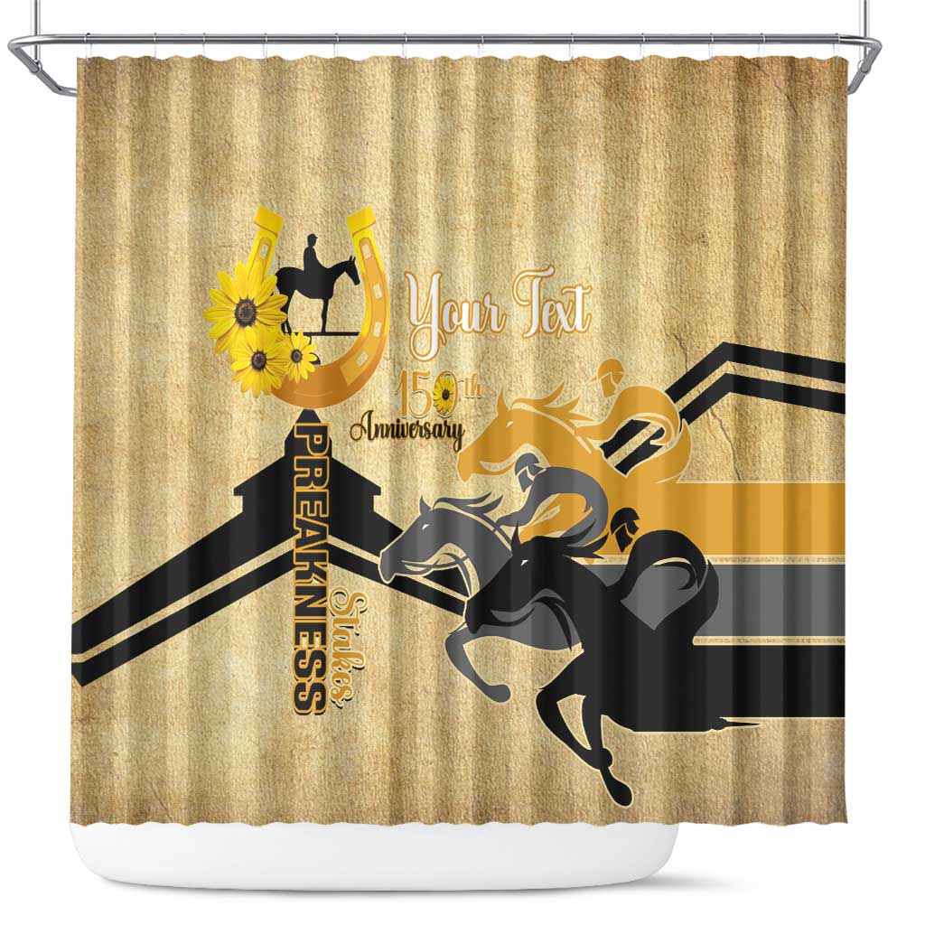 Personalized Preakness Horse Racing Shower Curtain 150th Anniversary Run For The Black-Eyed Susans LT14