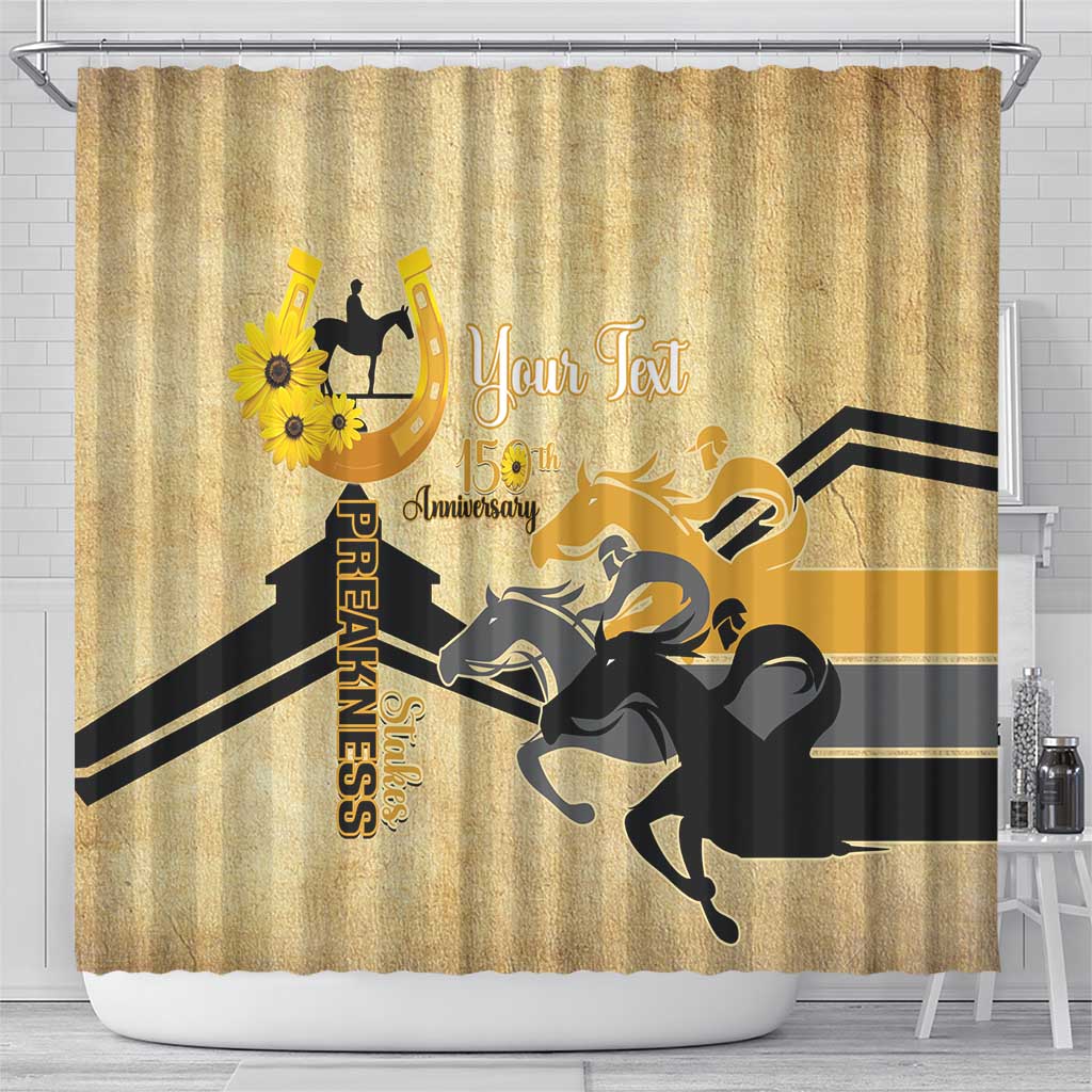 Personalized Preakness Horse Racing Shower Curtain 150th Anniversary Run For The Black-Eyed Susans LT14