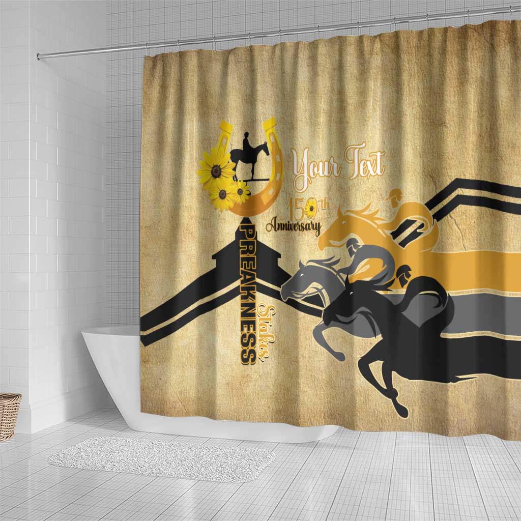 Personalized Preakness Horse Racing Shower Curtain 150th Anniversary Run For The Black-Eyed Susans LT14