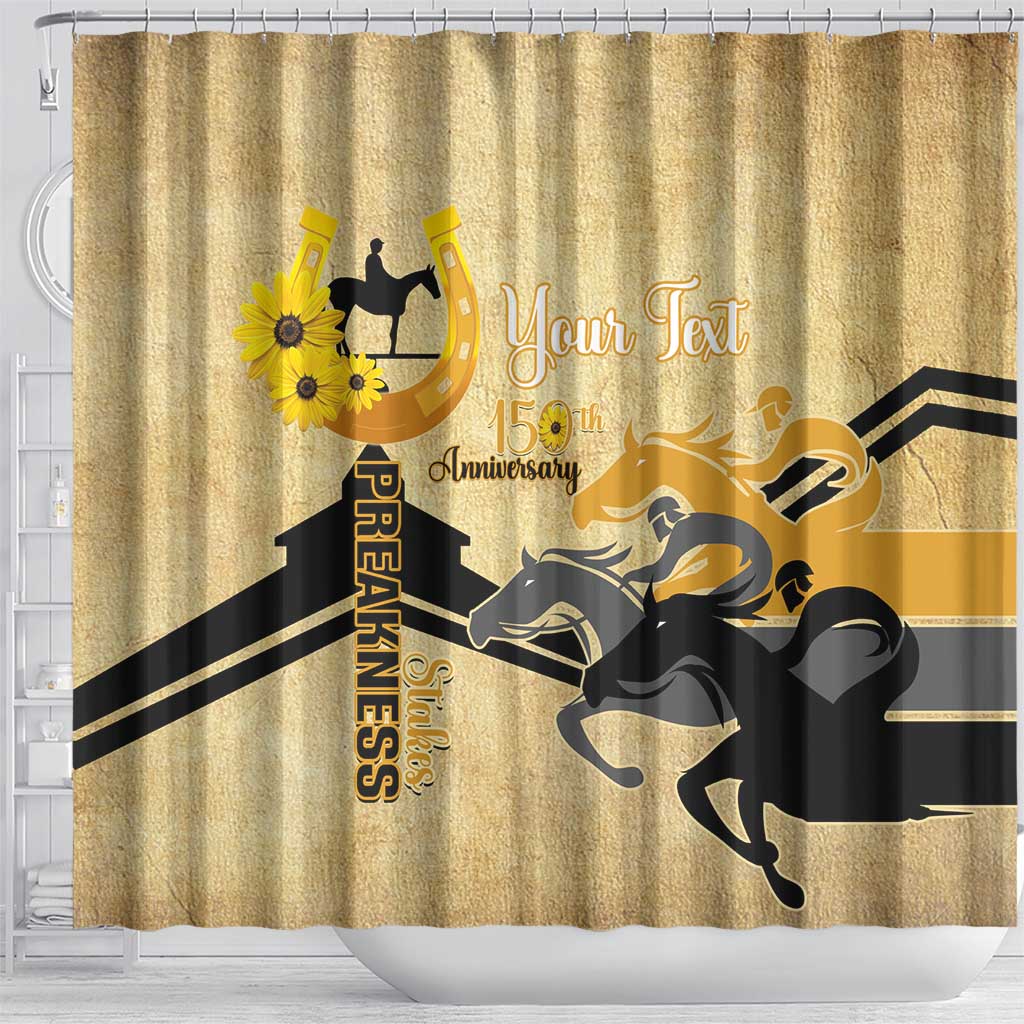 Personalized Preakness Horse Racing Shower Curtain 150th Anniversary Run For The Black-Eyed Susans LT14