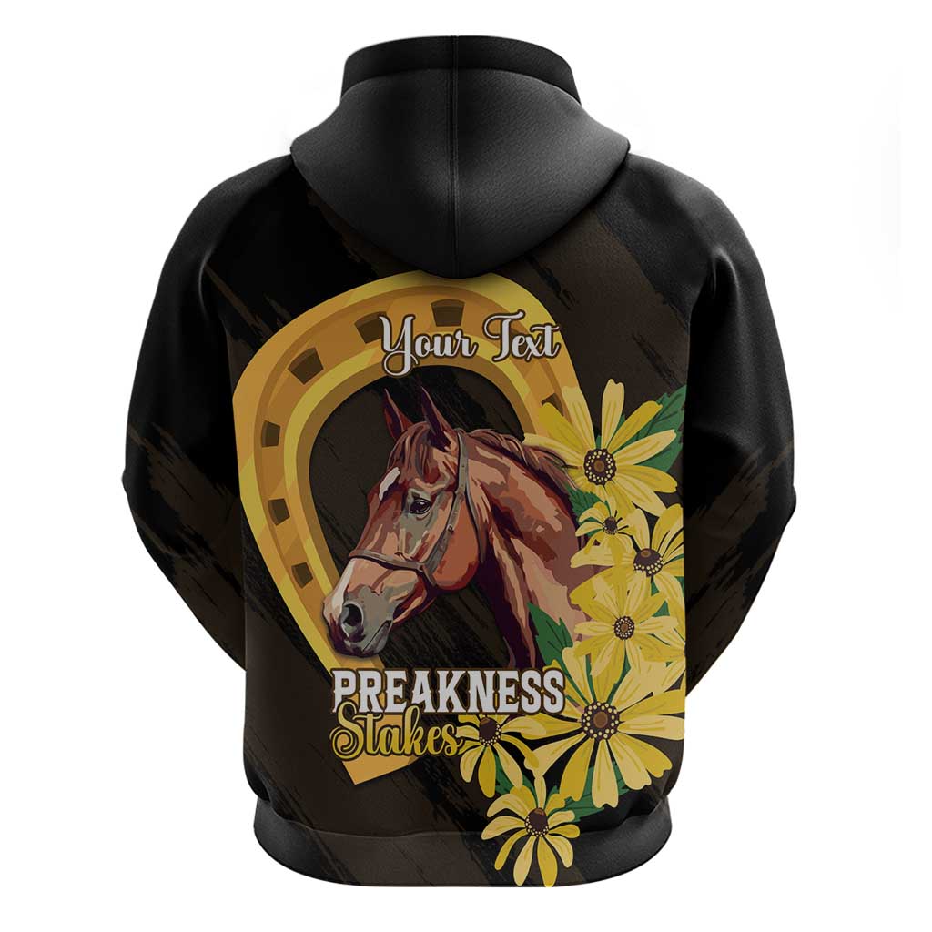 Personalized Preakness Horse Racing Hoodie Horseshoe With Black-Eyed Susans LT14
